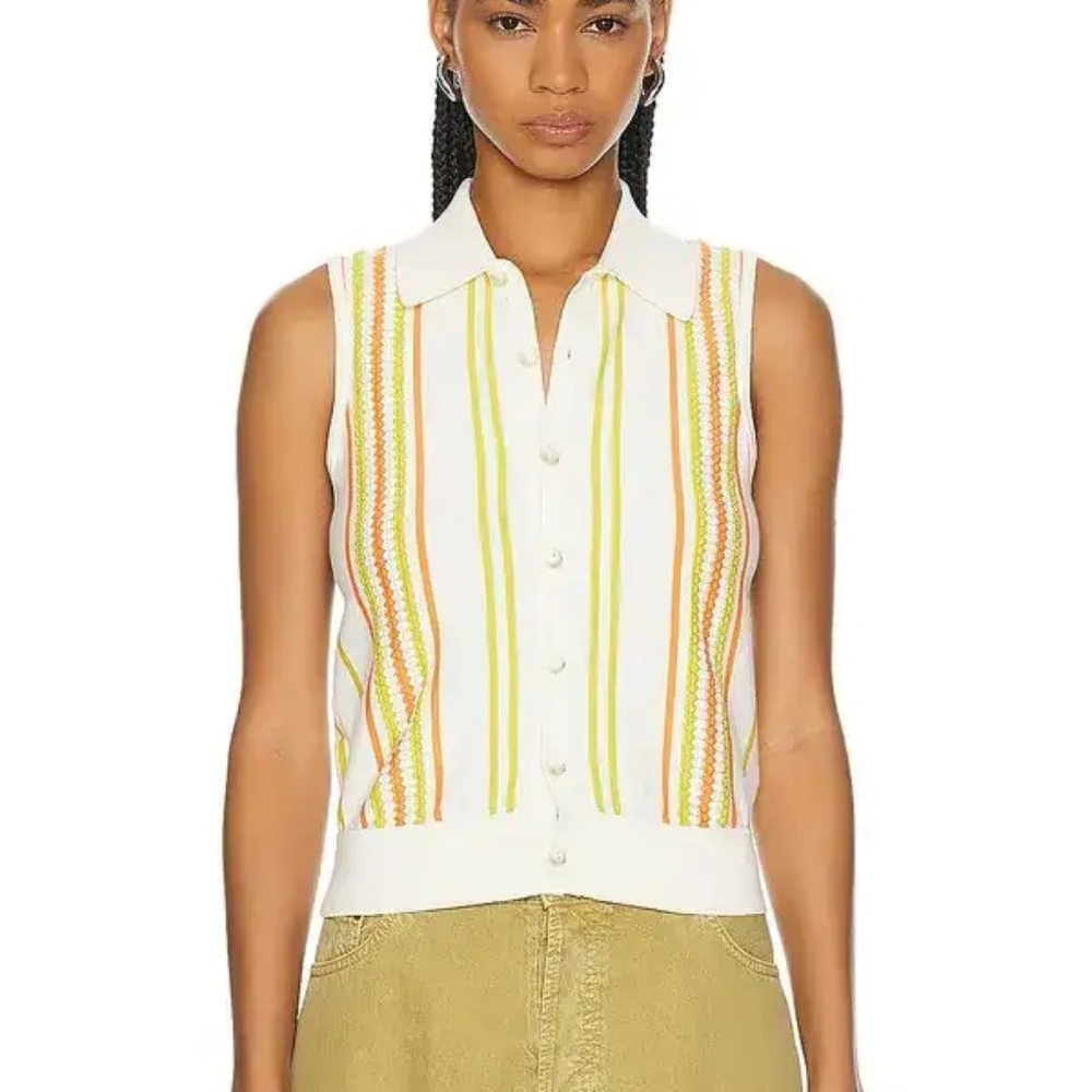 Guest In Residence Stripe Plaza Knit Vest